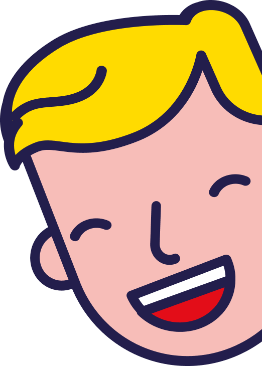 Изображение улыбающегося мужчины в стилистике бренда